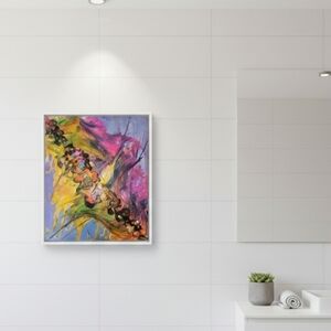 Hand Crafted floral acrylic pouring fluid art unique abstract liquid modern art